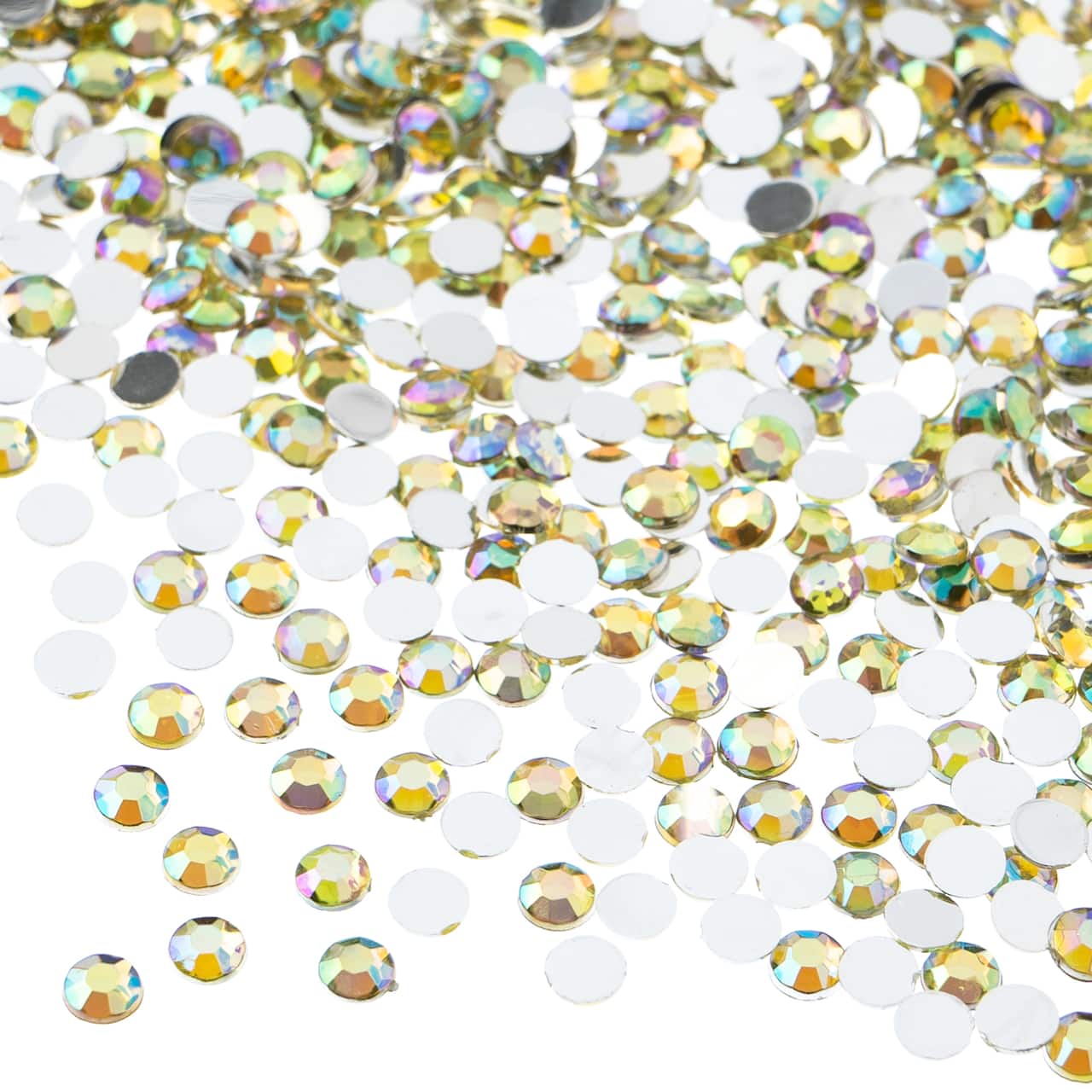 John Bead Acrylic Round Flat Back Rhinestones, 4mm